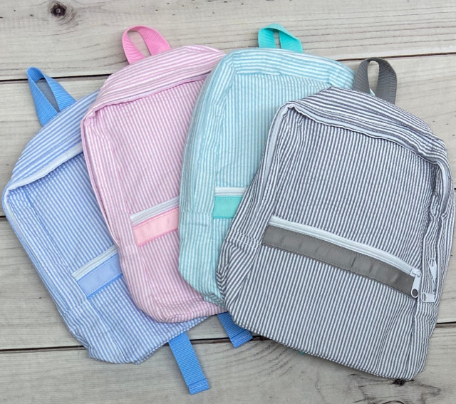 Small Seersucker Children's Backpack – The Monogrammed Home